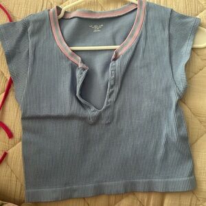 Urban Outfitters Blue and Pink Short Sleeve Tee